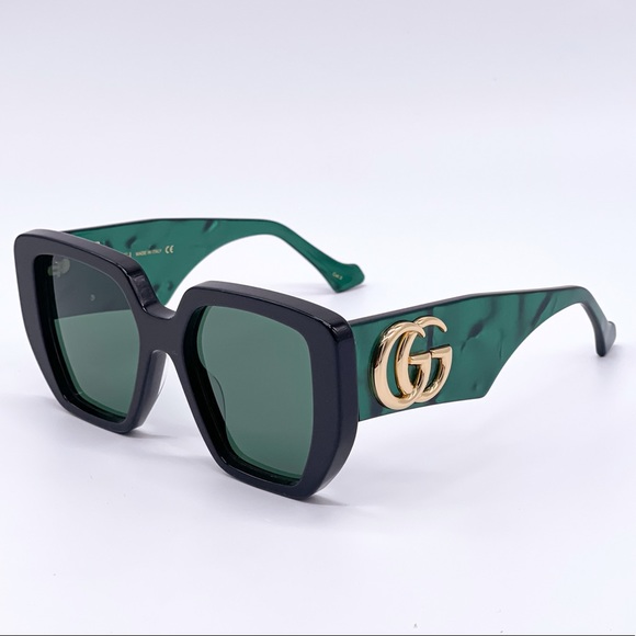 NEW GUCCI GG0956S 001 BLACK GREEN WOMEN’S GUCCI SUNGLASSES NEW COLLECTION - Picture 5 of 15